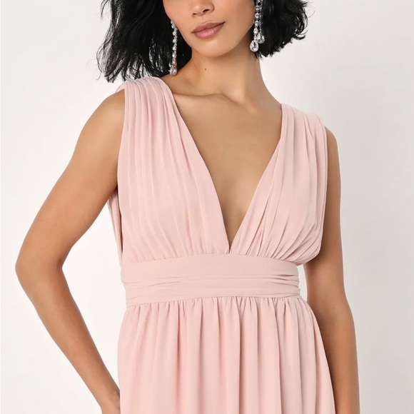 Lulus Heavenly Hues Blush Maxi Dress NWT - Picture 2 of 4